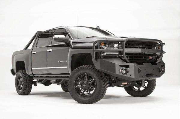 Fab Fours CS16 - F3850 - 1 Chevy Silverado 1500 2016 - 2018 Premium Front Bumper Winch Ready Full Guard - Rugged Truck Gear