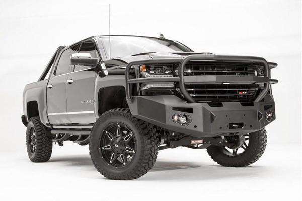 Fab Fours CS16 - F3850 - 1 Chevy Silverado 1500 2016 - 2018 Premium Front Bumper Winch Ready Full Guard - Rugged Truck Gear
