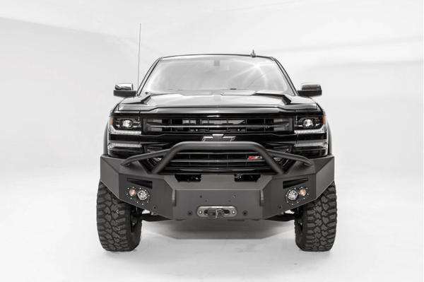Fab Fours CS16 - F3852 - 1 Chevy Silverado 1500 2016 - 2018 Premium Front Bumper Winch Ready Pre - Runner Guard - Rugged Truck Gear