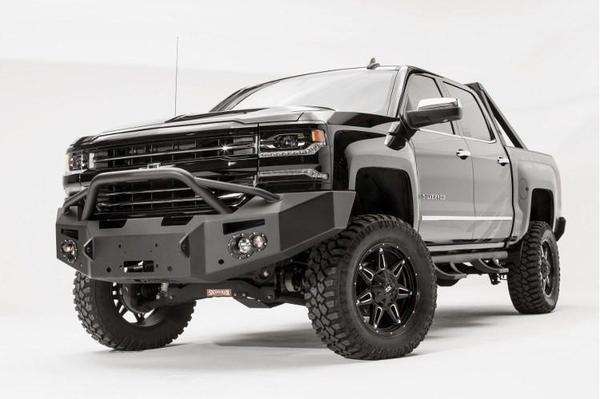 Fab Fours CS16 - F3852 - 1 Chevy Silverado 1500 2016 - 2018 Premium Front Bumper Winch Ready Pre - Runner Guard - Rugged Truck Gear