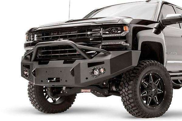 Fab Fours CS16 - F3852 - 1 Chevy Silverado 1500 2016 - 2018 Premium Front Bumper Winch Ready Pre - Runner Guard - Rugged Truck Gear