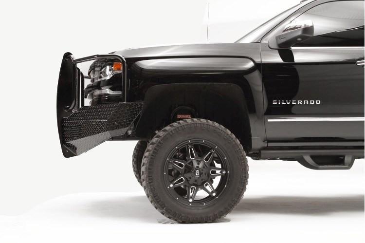 Fab Fours CS16 - K3860 - 1 Chevy Silverado 1500 2016 - 2018 Black Steel Front Bumper Full Guard - Rugged Truck Gear