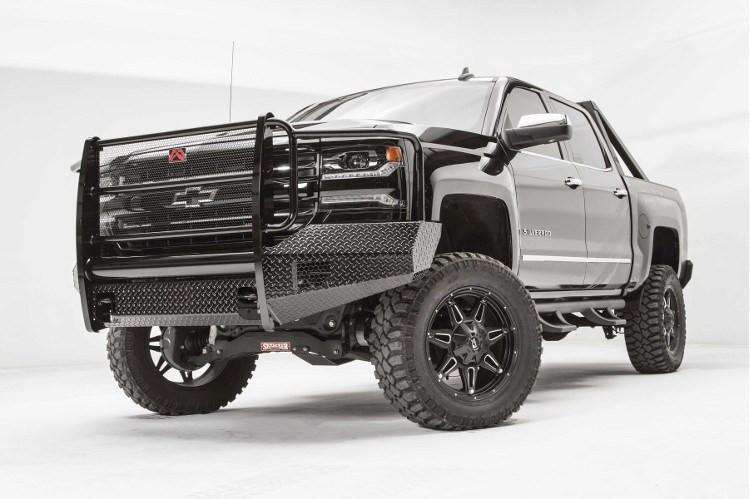 Fab Fours CS16 - K3860 - 1 Chevy Silverado 1500 2016 - 2018 Black Steel Front Bumper Full Guard - Rugged Truck Gear