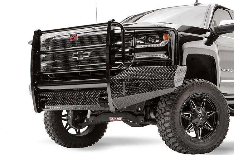 Fab Fours CS16 - K3860 - 1 Chevy Silverado 1500 2016 - 2018 Black Steel Front Bumper Full Guard - Rugged Truck Gear