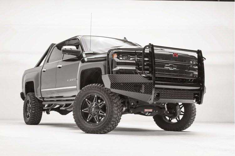 Fab Fours CS16 - K3860 - 1 Chevy Silverado 1500 2016 - 2018 Black Steel Front Bumper Full Guard - Rugged Truck Gear