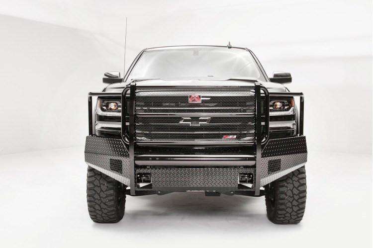 Fab Fours CS16 - K3860 - 1 Chevy Silverado 1500 2016 - 2018 Black Steel Front Bumper Full Guard - Rugged Truck Gear