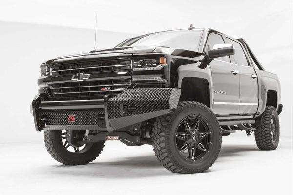Fab Fours CS16 - K3861 - 1 Chevy Silverado 1500 2016 - 2018 Black Steel Front Bumper No Guard - Rugged Truck Gear