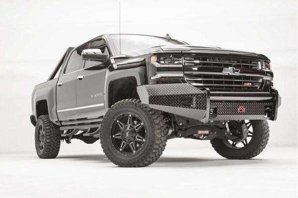 Fab Fours CS16 - K3861 - 1 Chevy Silverado 1500 2016 - 2018 Black Steel Front Bumper No Guard - Rugged Truck Gear