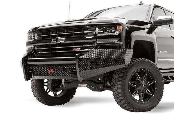 Fab Fours CS16 - K3861 - 1 Chevy Silverado 1500 2016 - 2018 Black Steel Front Bumper No Guard - Rugged Truck Gear