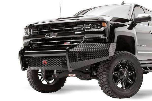 Fab Fours CS16-K3861-1 Chevy Silverado 1500 2016-2018 Black Steel Front Bumper No Guard-BumperStock