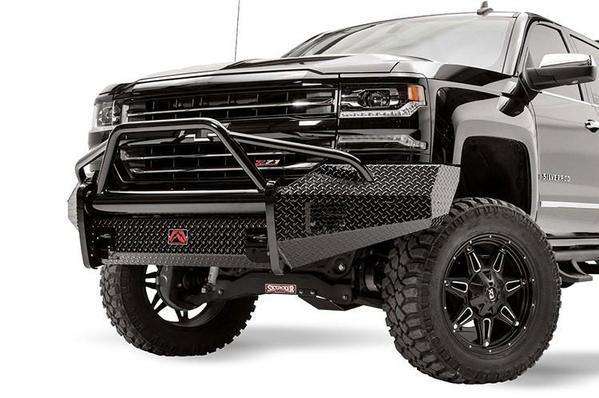 Fab Fours CS16 - K3862 - 1 Chevy Silverado 1500 2016 - 2018 Black Steel Front Bumper Pre - Runner Guard - Rugged Truck Gear