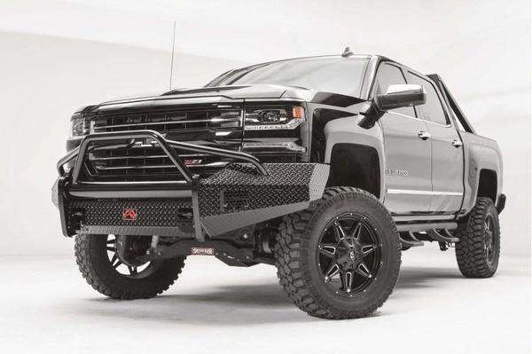 Fab Fours CS16 - K3862 - 1 Chevy Silverado 1500 2016 - 2018 Black Steel Front Bumper Pre - Runner Guard - Rugged Truck Gear