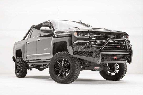 Fab Fours CS16 - K3862 - 1 Chevy Silverado 1500 2016 - 2018 Black Steel Front Bumper Pre - Runner Guard - Rugged Truck Gear