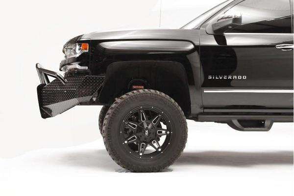 Fab Fours CS16 - K3862 - 1 Chevy Silverado 1500 2016 - 2018 Black Steel Front Bumper Pre - Runner Guard - Rugged Truck Gear