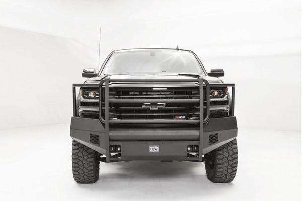 Fab Fours CS16 - R3860 - 1 Chevy Silverado 1500 2016 - 2018 Black Steel Elite Front Bumper Full Guard - Rugged Truck Gear