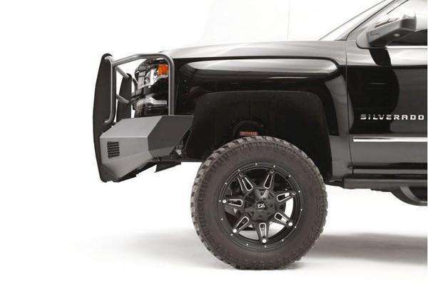 Fab Fours CS16 - R3860 - 1 Chevy Silverado 1500 2016 - 2018 Black Steel Elite Front Bumper Full Guard - Rugged Truck Gear