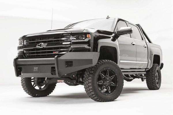 Fab Fours CS16 - R3861 - 1 Chevy Silverado 1500 2016 - 2018 Black Steel Elite Front Bumper No Guard - Rugged Truck Gear