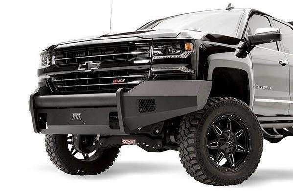 Fab Fours CS16 - R3861 - 1 Chevy Silverado 1500 2016 - 2018 Black Steel Elite Front Bumper No Guard - Rugged Truck Gear