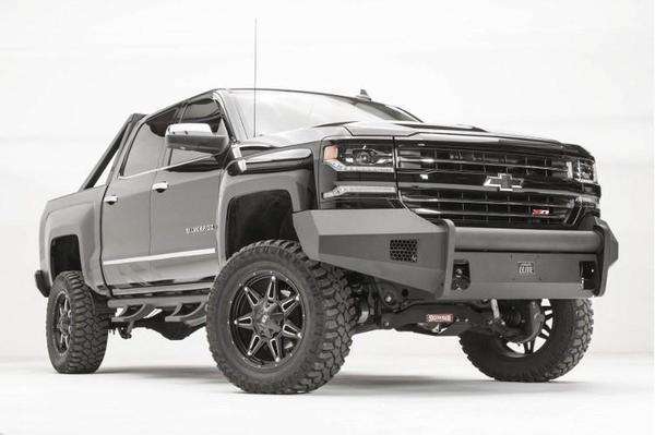 Fab Fours CS16 - R3861 - 1 Chevy Silverado 1500 2016 - 2018 Black Steel Elite Front Bumper No Guard - Rugged Truck Gear