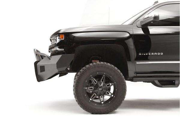 Fab Fours CS16 - R3862 - 1 Chevy Silverado 1500 2016 - 2018 Black Steel Elite Front Bumper Pre - Runner Guard - Rugged Truck Gear