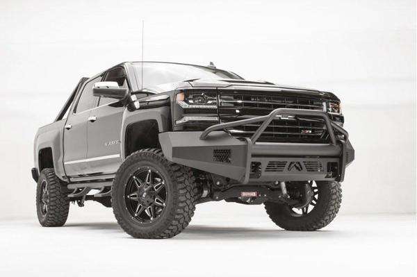 Fab Fours CS16 - R3862 - 1 Chevy Silverado 1500 2016 - 2018 Black Steel Elite Front Bumper Pre - Runner Guard - Rugged Truck Gear