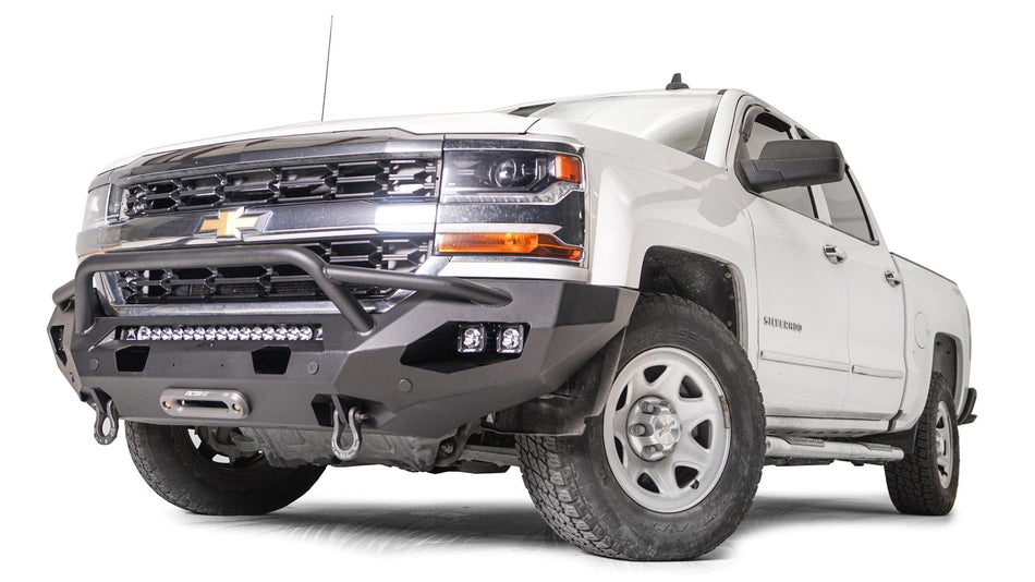 Fab Fours CS16 - X4852 - 1 Chevy Silverado 1500 2016 - 2018 Matrix Front Bumper Winch Ready Pre - Runner Guard - Rugged Truck Gear
