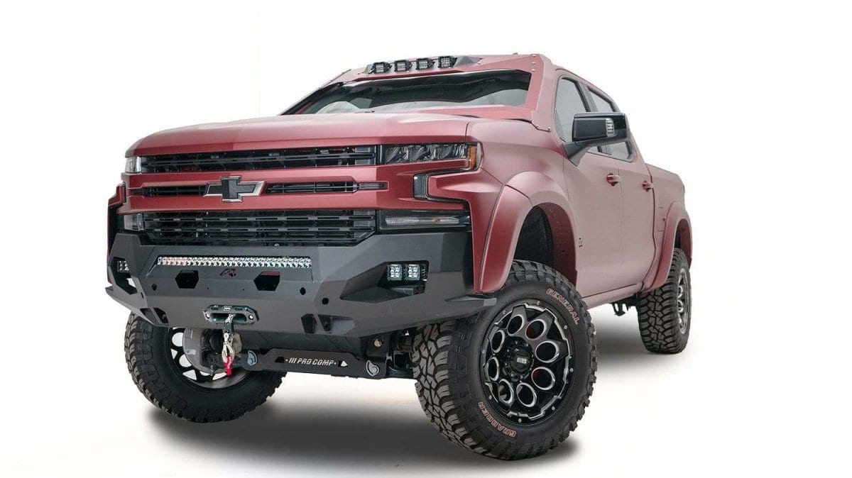 Fab Fours CS19 - X4051 - 1 Chevy Silverado 1500 2019 - 2021 Matrix Front Bumper Winch Ready No Guard - Rugged Truck Gear