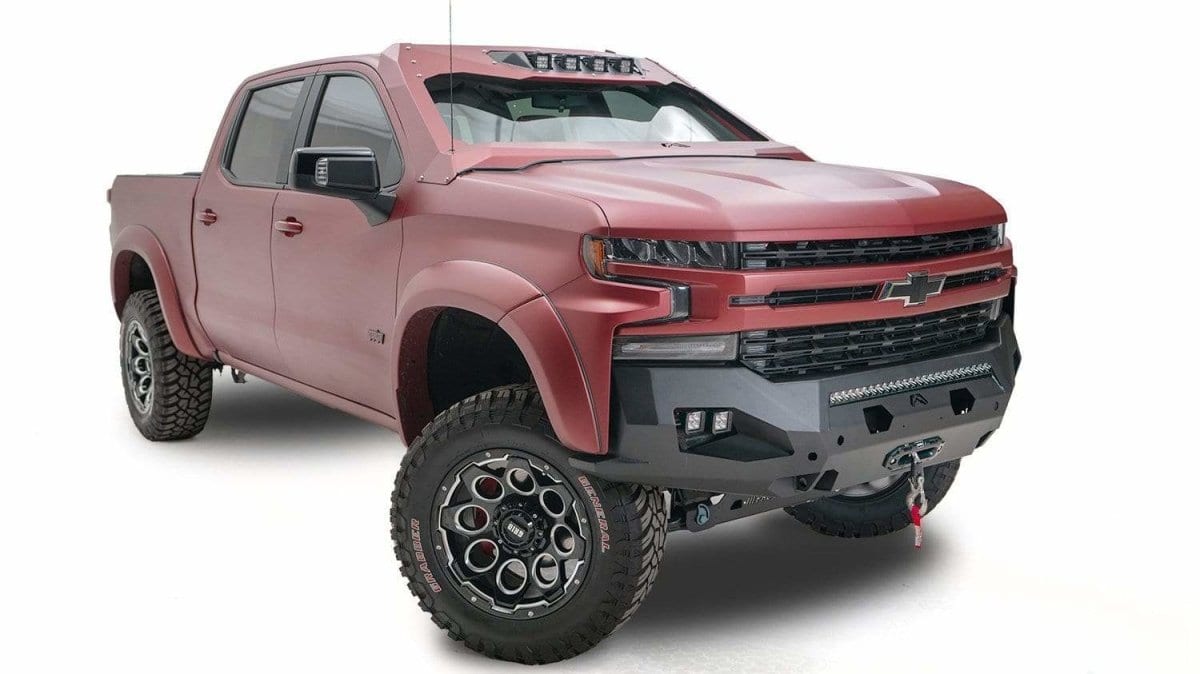 Fab Fours CS19 - X4051 - 1 Chevy Silverado 1500 2019 - 2021 Matrix Front Bumper Winch Ready No Guard - Rugged Truck Gear