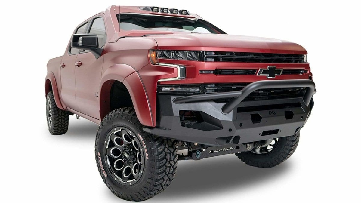 Fab Fours CS19 - X4052 - 1 Chevy Silverado 1500 2019 - 2021 Matrix Front Bumper Winch Ready Pre - Runner Guard - Rugged Truck Gear