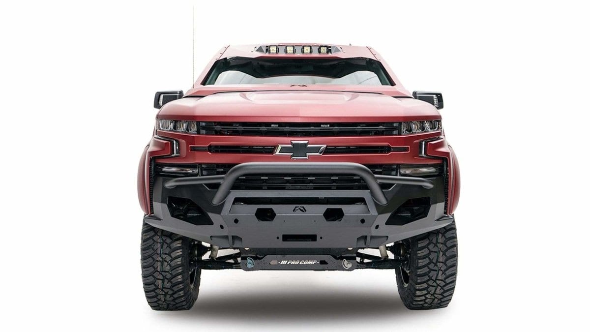 Fab Fours CS19 - X4052 - 1 Chevy Silverado 1500 2019 - 2021 Matrix Front Bumper Winch Ready Pre - Runner Guard - Rugged Truck Gear