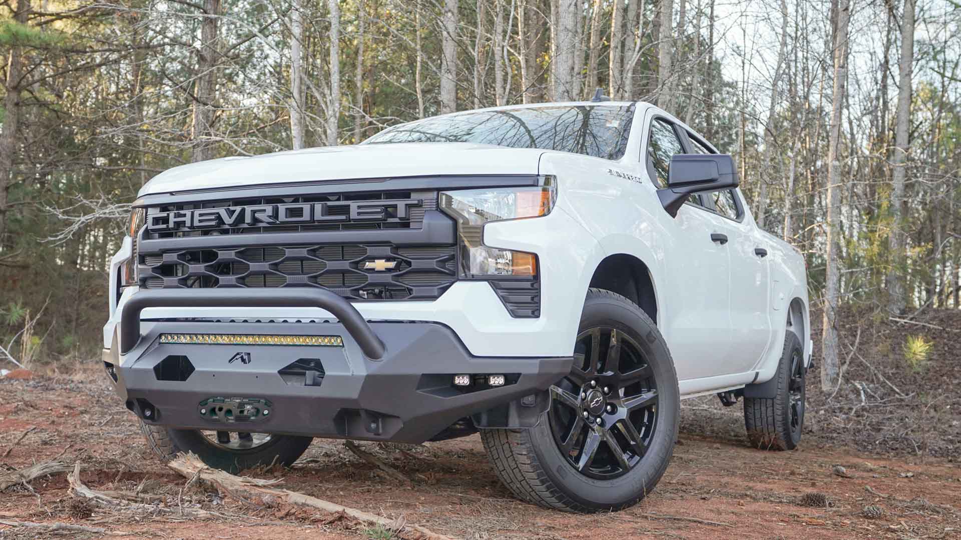 Fab Fours CS22 - X5662 - 1 Chevy Silverado 1500 2022.5 - 2024 Matrix Front Bumper Winch Ready Pre - Runner Guard - Rugged Truck Gear
