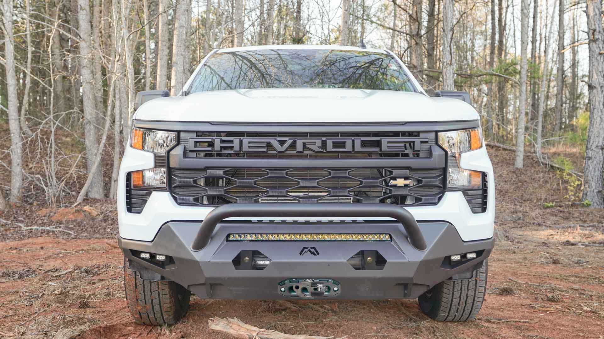 Fab Fours CS22 - X5662 - 1 Chevy Silverado 1500 2022.5 - 2024 Matrix Front Bumper Winch Ready Pre - Runner Guard - Rugged Truck Gear