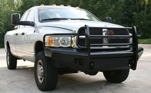 Fab Fours DR03-S1060-1 Dodge Ram 2500/3500/4500/5500 HD 2003-2005 Black Steel Front Bumper Full Guard-BumperStock