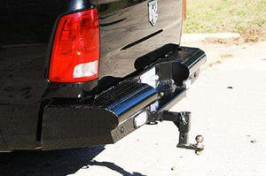 Fab Fours DR03-T1050-1 Dodge Ram 2500/3500 HD 2003-2009 Black Steel Rear Bumper-BumperStock