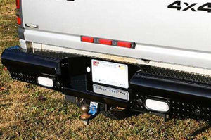 Fab Fours DR03-T1050-1 Dodge Ram 2500/3500 HD 2003-2009 Black Steel Rear Bumper-BumperStock