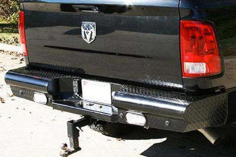 Fab Fours DR03-T1050-1 Dodge Ram 2500/3500 HD 2003-2009 Black Steel Rear Bumper-BumperStock