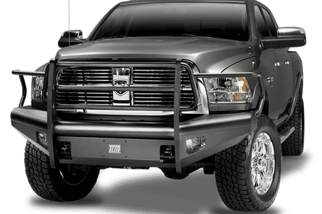 Fab Fours DR06-Q1160-1 Dodge Ram 2500/3500/4500/5500 HD 2006-2009 Black Steel Elite Front Bumper Full Guard-BumperStock