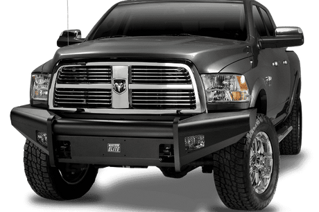 Fab Fours DR06-Q1161-1 Dodge Ram 2500/3500/4500/5500 HD 2006-2009 Black Steel Elite Front Bumper No Guard-BumperStock