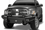 Fab Fours DR06 - Q1162 - 1 Dodge Ram 2500/3500 HD 2006 - 2009 Black Steel Elite Front Bumper Pre - Runner Guard - Rugged Truck Gear
