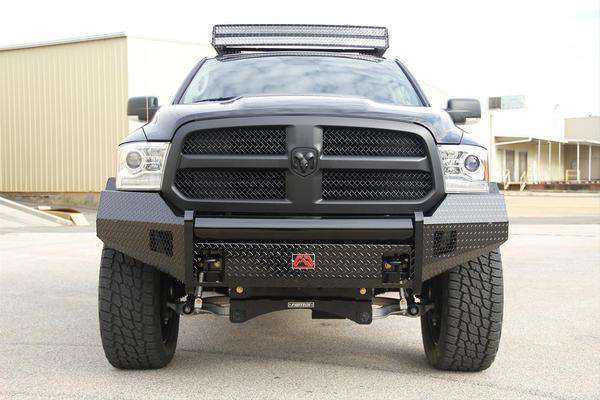 Fab Fours DR09 - K2461 - 1 Dodge Ram 1500 2009 - 2012 Black Steel Front Bumper No Guard - Rugged Truck Gear