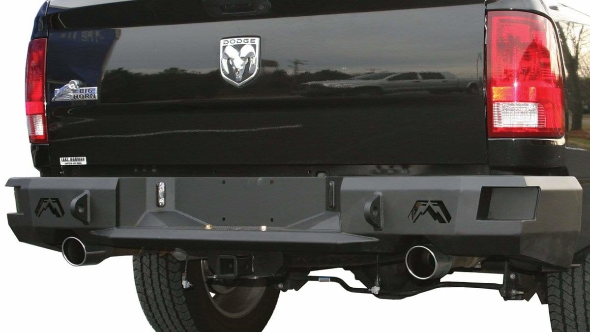 Fab Fours DR09 - W2950 - 1 Dodge Ram 1500 2009 - 2018 Premium Rear Bumper Non - Sensor Dual Exhaust - Rugged Truck Gear