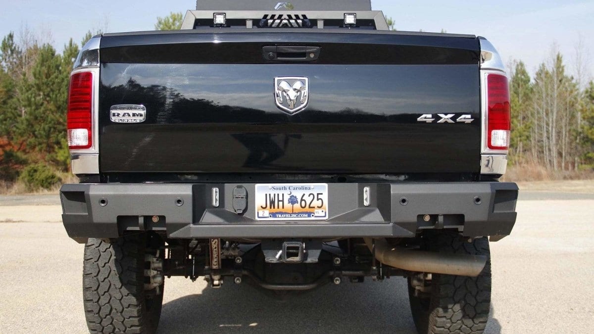 Fab Fours DR09 - W2952 - 1 Dodge Ram 1500 2009 - 2018 Premium Rear Bumper Sensor Dual Exhaust - Rugged Truck Gear