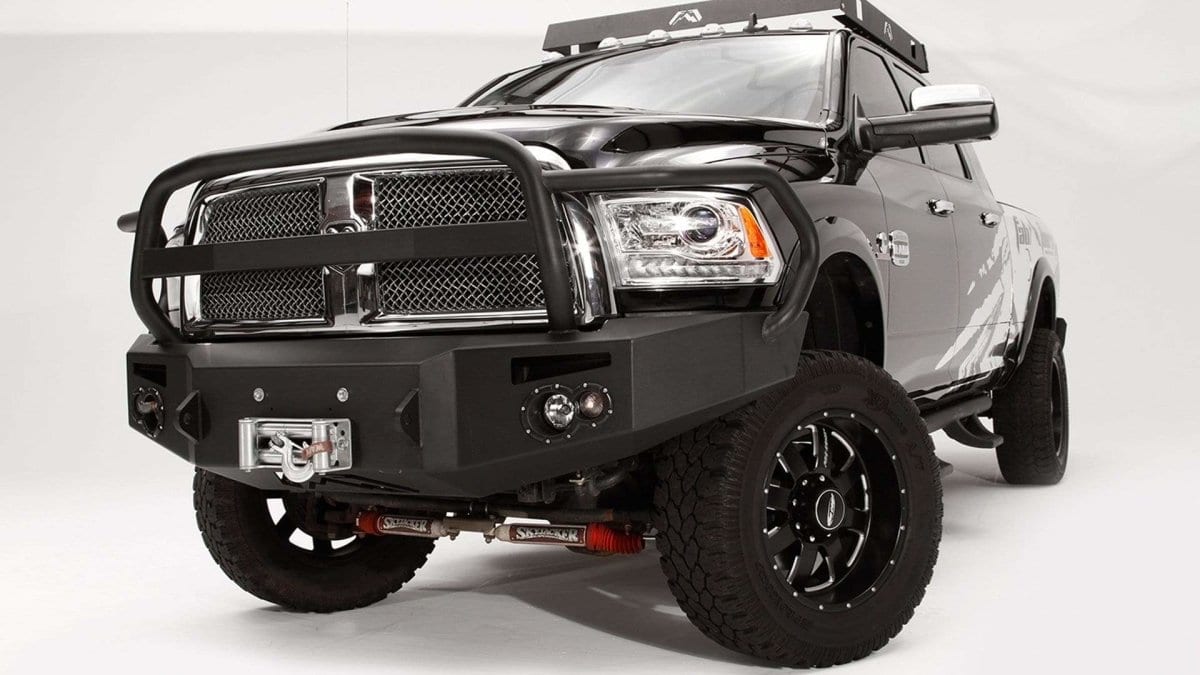 Fab Fours DR10 - A2950 - 1 Dodge Ram 2500/3500 2010 - 2018 Premium Winch Ready Front Bumper Full Guard - Rugged Truck Gear