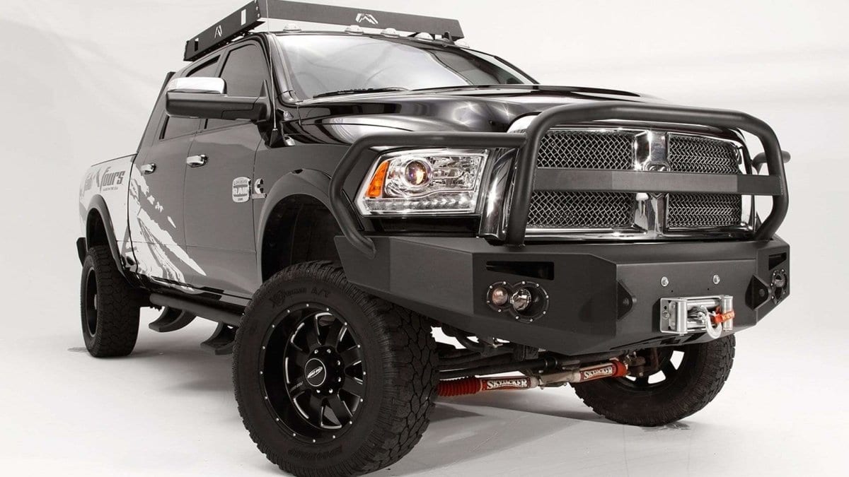 Fab Fours DR10 - A2950 - 1 Dodge Ram 2500/3500 2010 - 2018 Premium Winch Ready Front Bumper Full Guard - Rugged Truck Gear