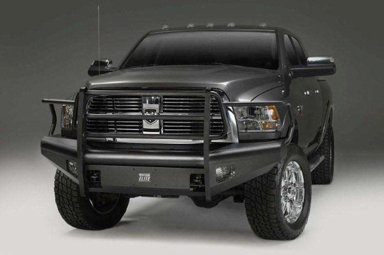 Fab Fours DR10 - Q2960 - 1 Dodge Ram 2500/3500 HD 2010 - 2018 Black Steel Elite Front Bumper Full Guard - Rugged Truck Gear