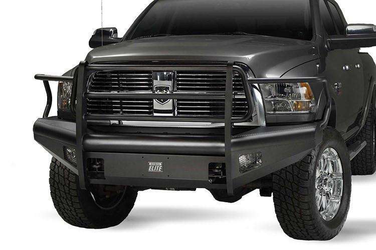 Fab Fours DR10 - Q2960 - 1 Dodge Ram 2500/3500 HD 2010 - 2018 Black Steel Elite Front Bumper Full Guard - Rugged Truck Gear