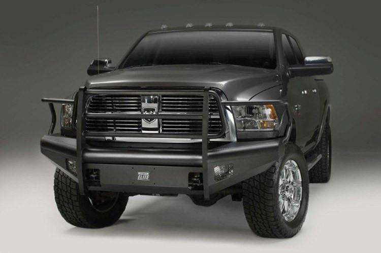 Fab Fours DR10-Q2960-1 Dodge Ram 2500/3500/4500/5500 HD 2010-2018 Black Steel Elite Front Bumper Full Guard-BumperStock