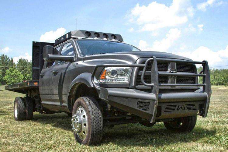 Fab Fours DR10-Q2960-1 Dodge Ram 2500/3500/4500/5500 HD 2010-2018 Black Steel Elite Front Bumper Full Guard-BumperStock