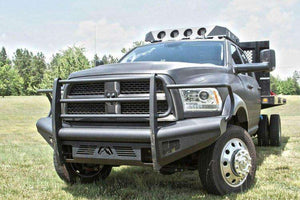 Fab Fours DR10-Q2960-1 Dodge Ram 2500/3500/4500/5500 HD 2010-2018 Black Steel Elite Front Bumper Full Guard-BumperStock