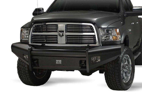 Fab Fours DR10-Q2961-1 Dodge Ram 2500/3500/4500/5500 HD 2010-2018 Black Steel Elite Front Bumper No Guard-BumperStock